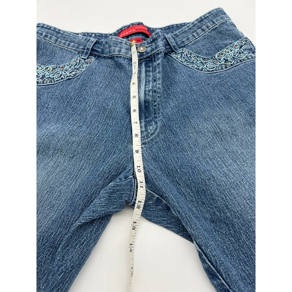 Cosmopolitan Denim Capri Embroidered beaded Jeans - Picture 4 of 9